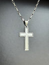 Matte Cross Sterling Silver Chain Necklace - LeSilveStone