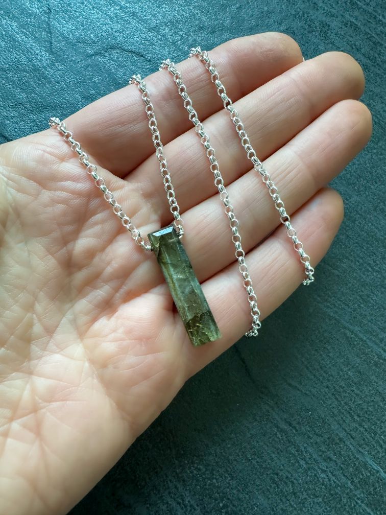 Mens Labradorite Pendant Necklace Sterling Silver - LeSilveStone
