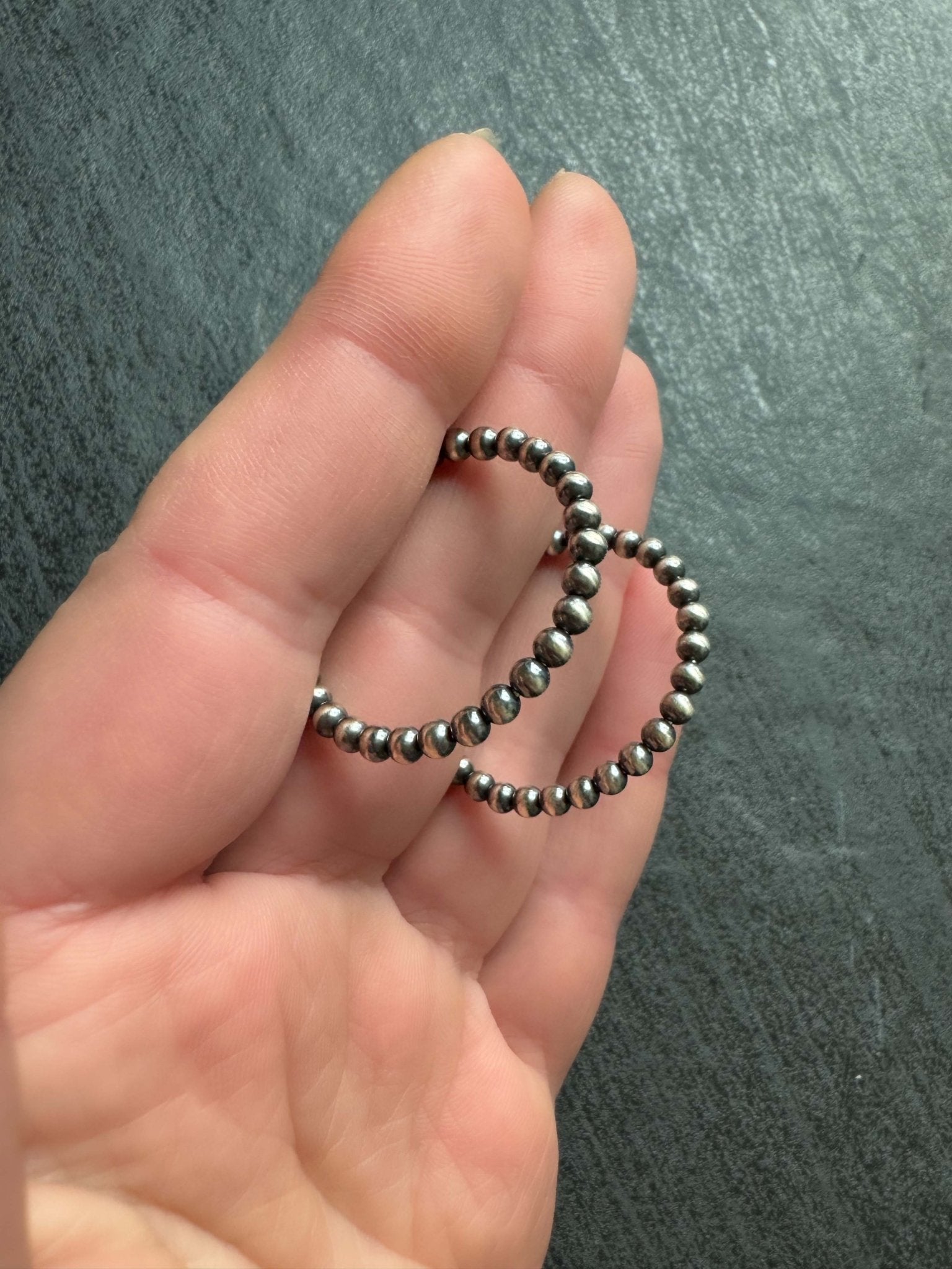 Minimal Western Navajo Pearl Style Hoop Earrings, 30 mm - LeSilveStone