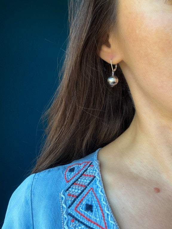 Navajo Pearl Style Dangle Ball Earrings, 12 mm Bead