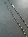 Razorblade Chain Necklace in Sterling Silver with Black Finish - LeSilveStone