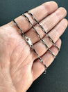 Razorblade Chain Necklace in Sterling Silver with Black Finish - LeSilveStone