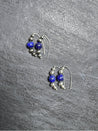 Small Beaded Style Threader Earrings with Lapis Lazuli - LeSilveStone