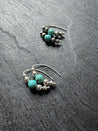 Small Beaded Style Threader Earrings with Turquoise - LeSilveStone