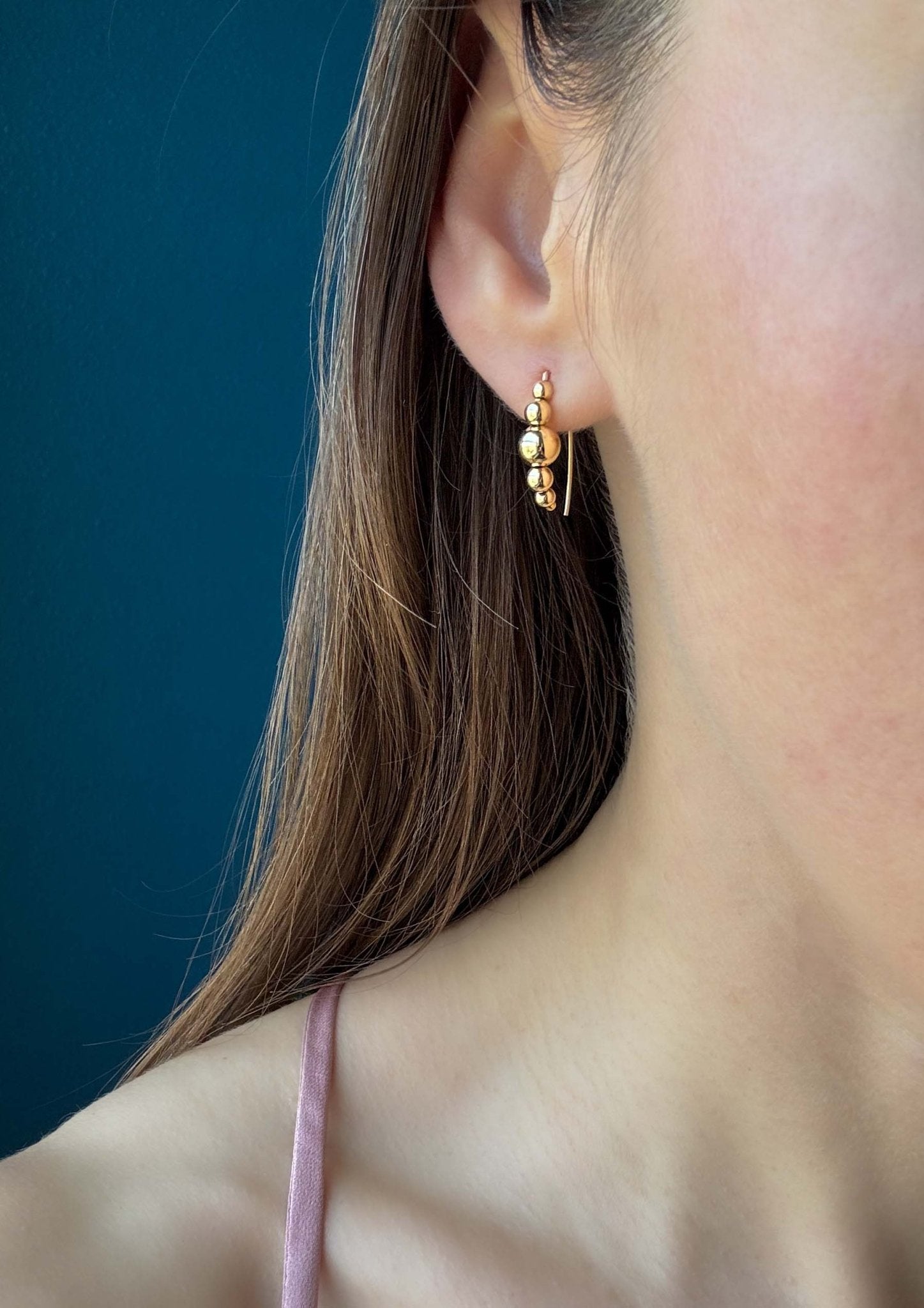 Small Beaded Threader Earrings - LeSilveStone