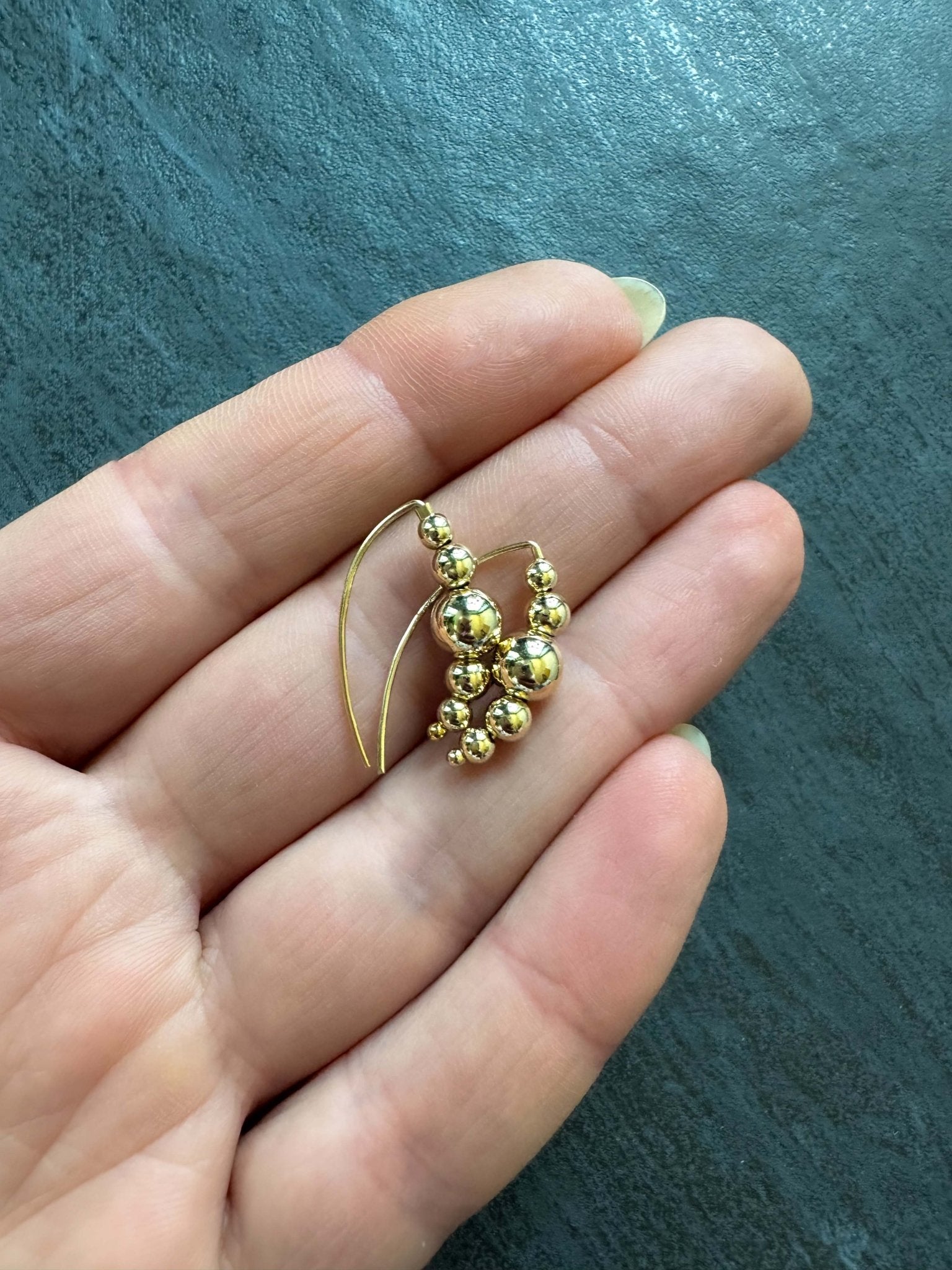 Small Beaded Threader Earrings - LeSilveStone