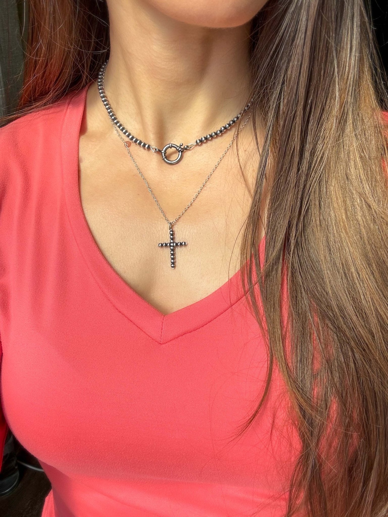 Small Desert Cross Necklace - LeSilveStone
