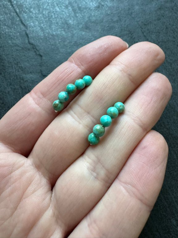 Small Kingman Turquoise Threader Earrings - LeSilveStone