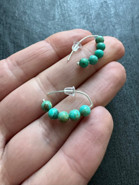 Small Kingman Turquoise Threader Earrings