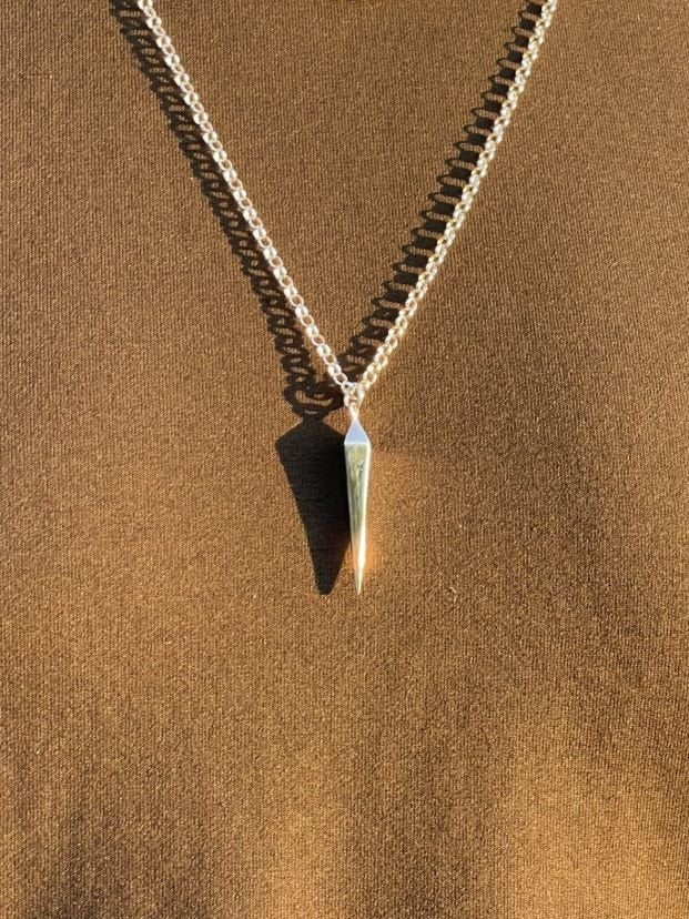 Sterling Silver Geometric Spike Necklace - LeSilveStone