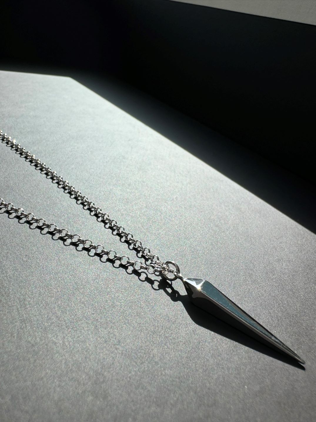 Sterling Silver Geometric Spike Necklace - LeSilveStone