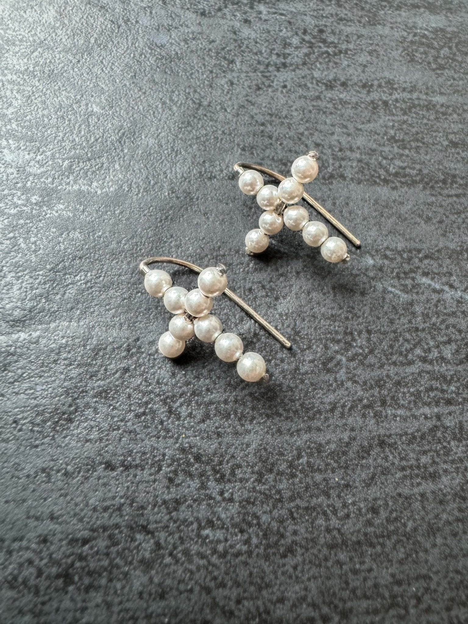 Swarovski Pearl CROSS Earrings, 18 mm - LeSilveStone