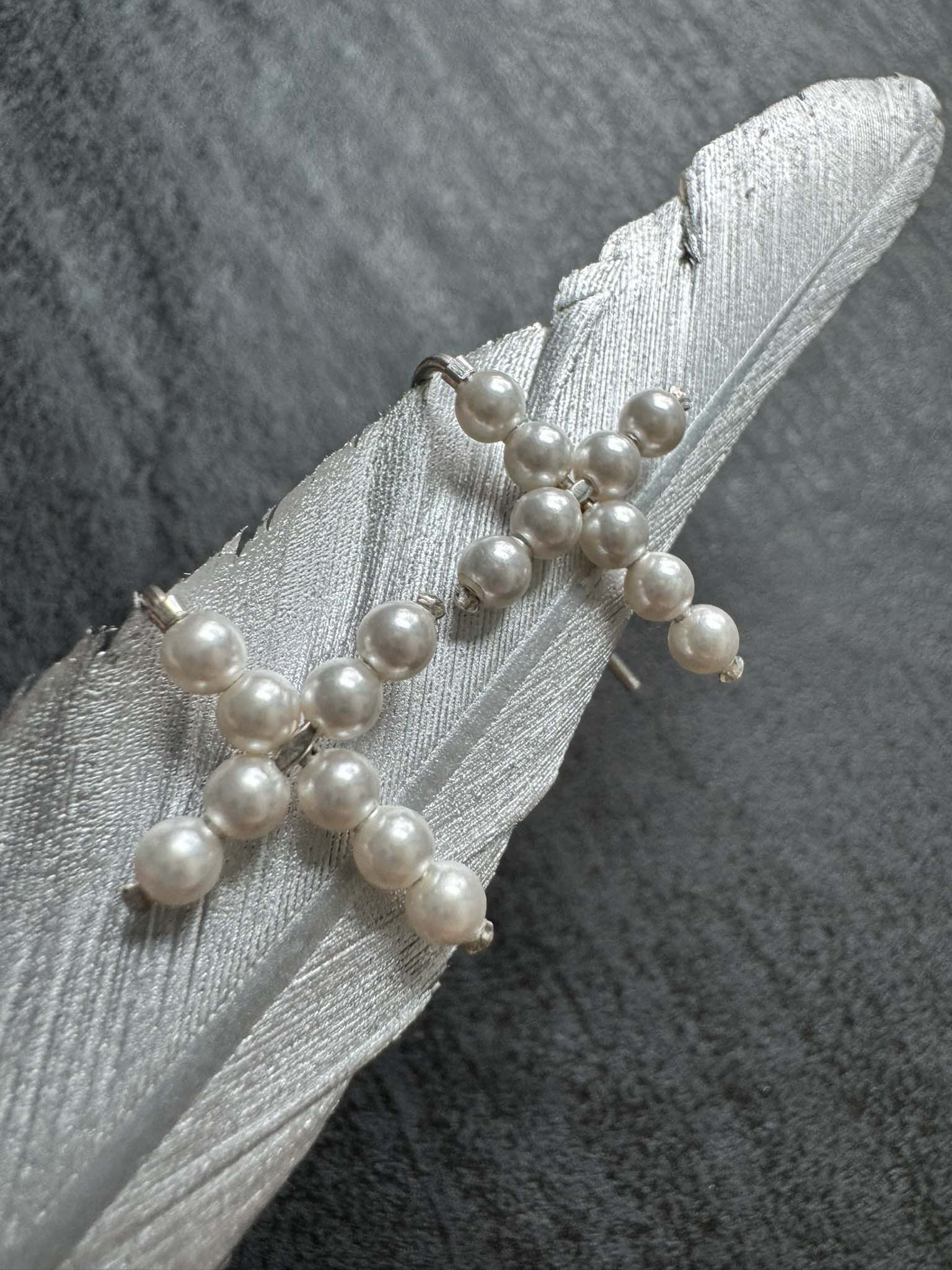 Swarovski Pearl CROSS Earrings, 18 mm - LeSilveStone