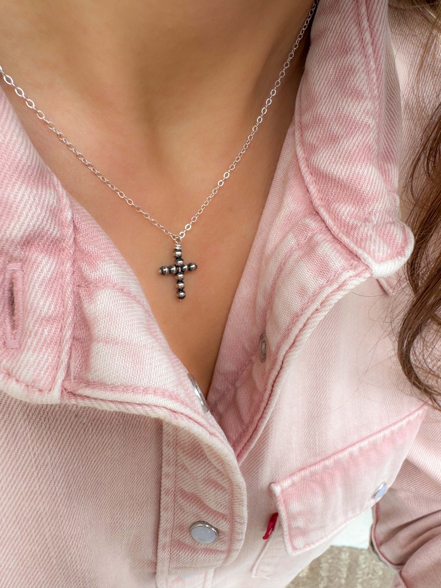 Tiny Desert Cross Necklace - LeSilveStone