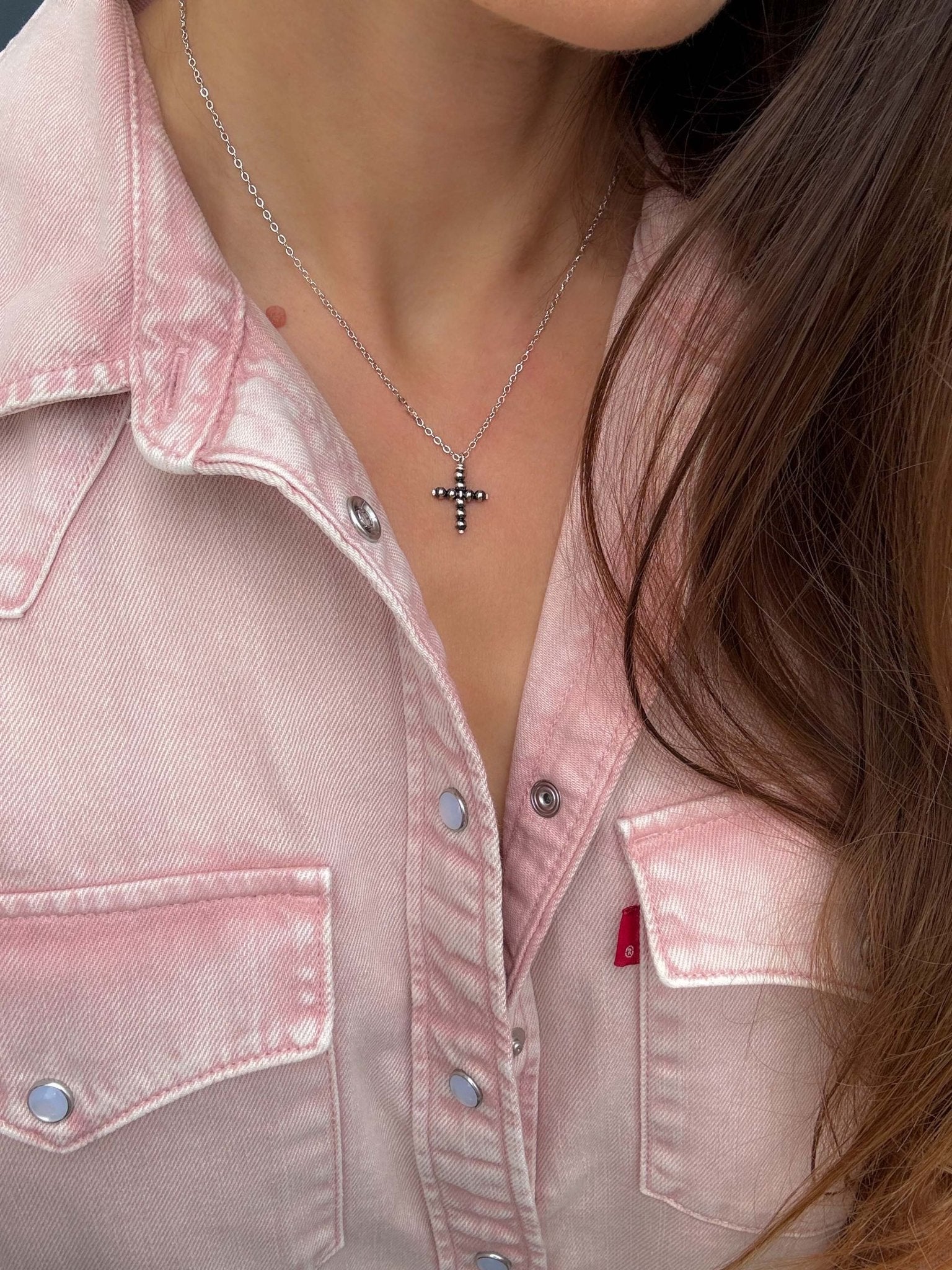 Tiny Desert Cross Necklace - LeSilveStone