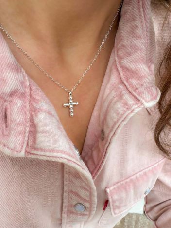 Tiny Desert Cross Necklace - LeSilveStone