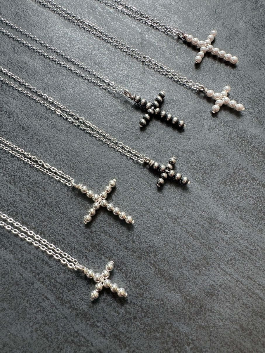 Tiny Desert Cross Necklace - LeSilveStone