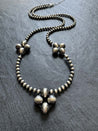 Triple Clover Navajo Pearl Style Necklace - LeSilveStone