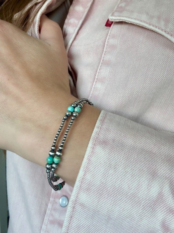 Turquoise Spark Dainty Choker Necklace in Sterling Silver, 2-4 mm - LeSilveStone