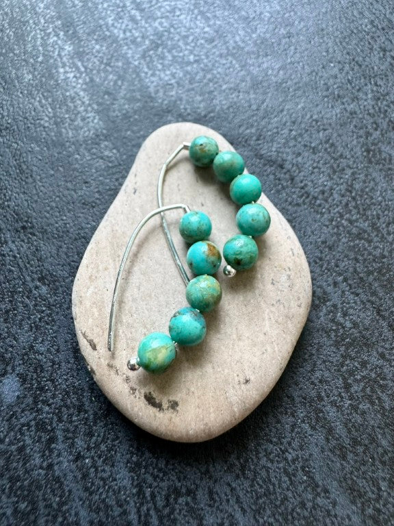 Small Kingman Turquoise Threader Earrings