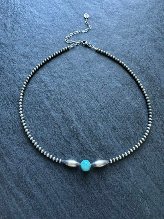 Turquoise Star Choker Necklace in Sterling Silver, 3 mm