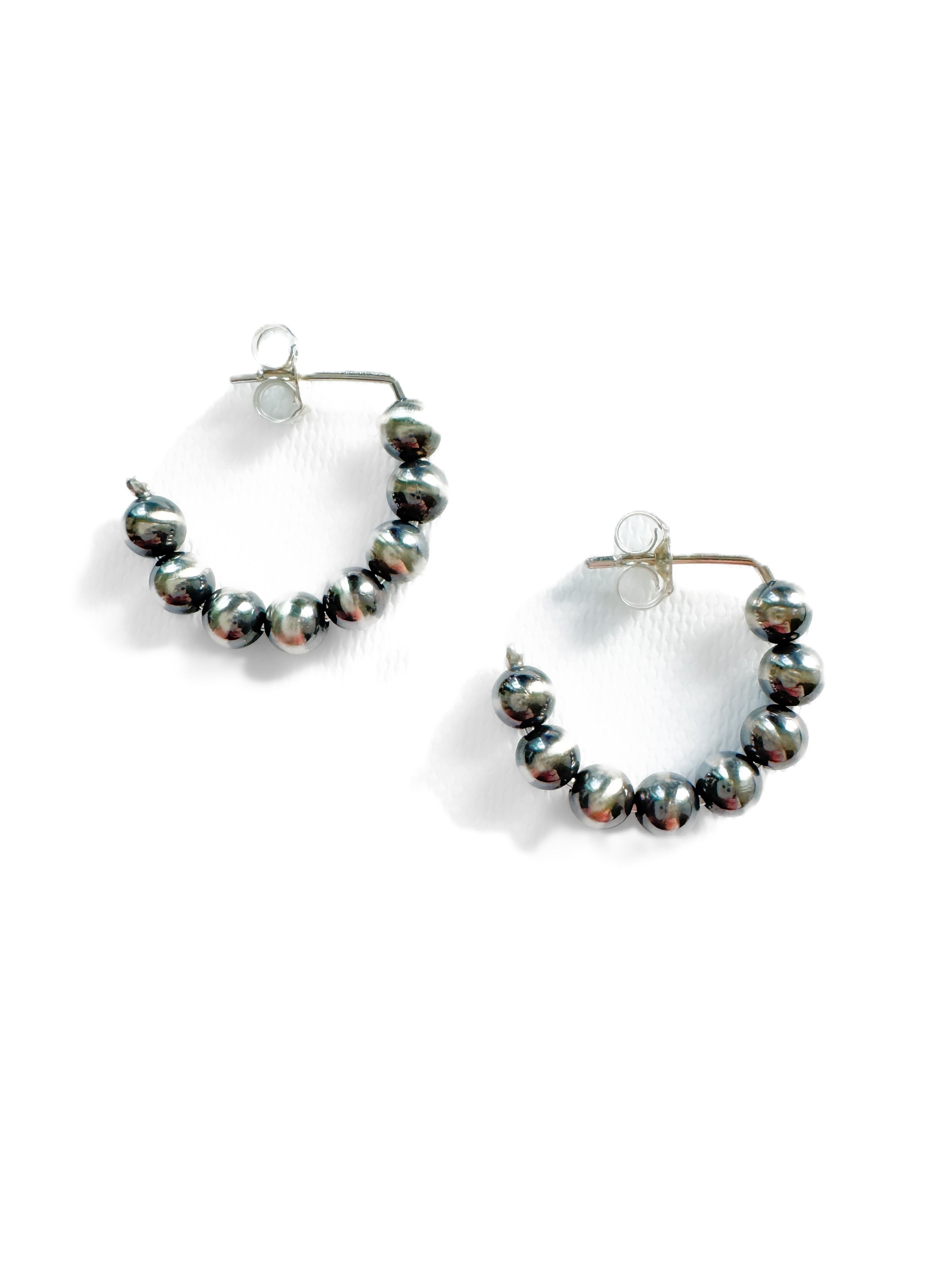 Small Dainty Western Pearl Hoop Earrings