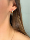 Wide Huggie Hoop Earrings with Spike Charm in 14K Gold - LeSilveStone