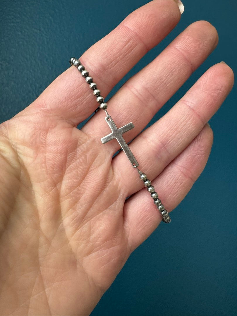 Navajo Pearl Style Cross Bracelet
