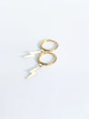 14K Gold Lightning Bolt Small Hoop Huggie Earrings - LeSilveStone