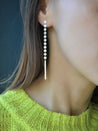 Bar Tips Drop Coin Earrings in Sterling Silver - LeSilveStone