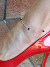 Beaded Chain Anklet with Swarovski® Crystals - LeSilveStone