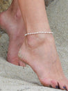 Beaded Pyrite Sterling Silver Ankle Bracelet - LeSilveStone