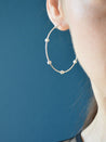 Beaded Sterling Silver Hoop Earrings - Diamond Cut - LeSilveStone