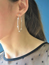 Beaded Sterling Silver Hoop Earrings - Diamond Cut - LeSilveStone