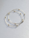 Beaded Sterling Silver Hoop Earrings - Diamond Cut - LeSilveStone