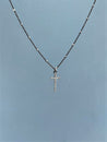 Dainty Cross Necklace with Small Cubic Zirconia Cross Pendant - LeSilveStone