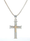 Devotion Cross Pendant Necklace in Sterling Silver & 14K Gold - LeSilveStone