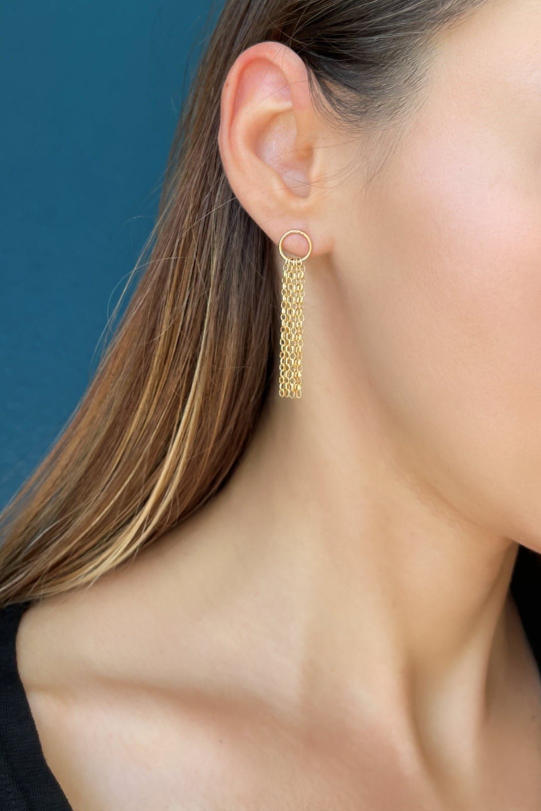 Fringe Tassel Earrings 14K Gold Filled - LeSilveStone