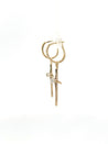 Large 14K Gold Cross Earrings With Real Diamonds - LeSilveStone