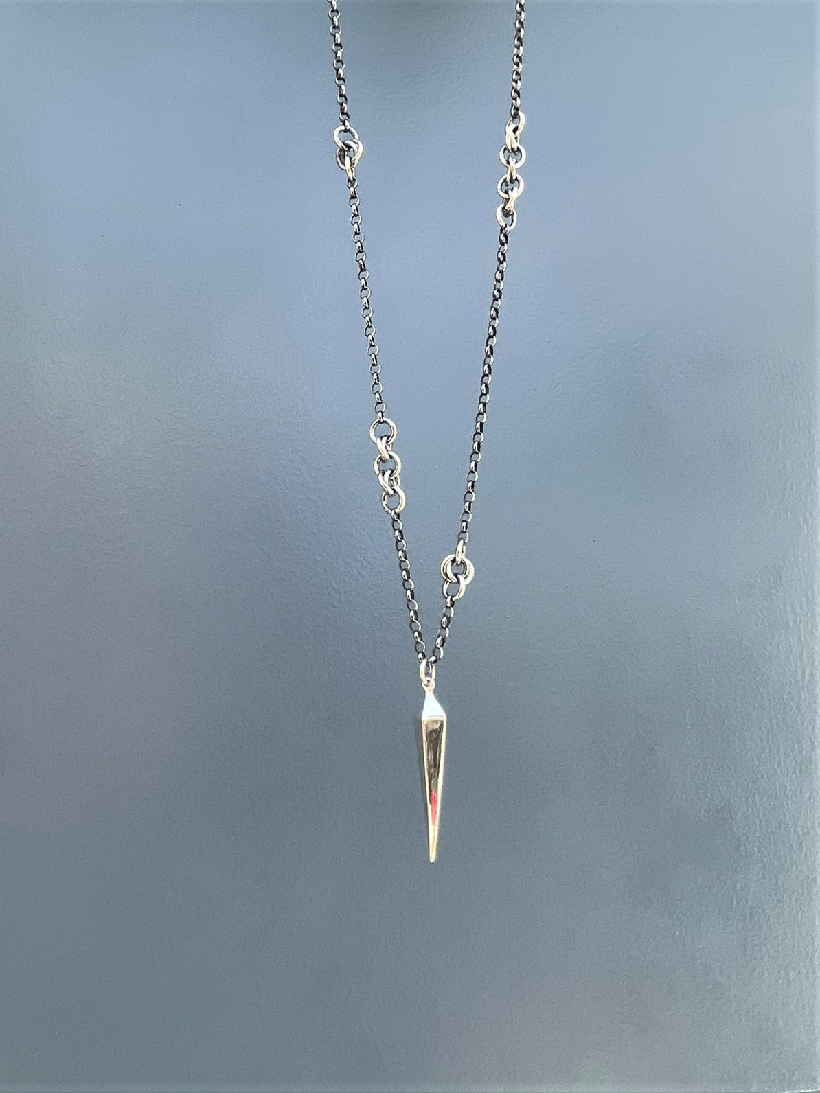 Signature Style Chain Necklace with Spike Pendant - LeSilveStone