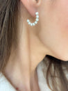 Small Frosted Sterling Silver Hoop Earrings - LeSilveStone