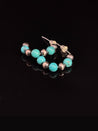 Small Turquoise & Navajo Pearls Sterling Silver Hoop Earrings - LeSilveStone