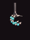 Small Turquoise & Navajo Pearls Sterling Silver Hoop Earrings - LeSilveStone